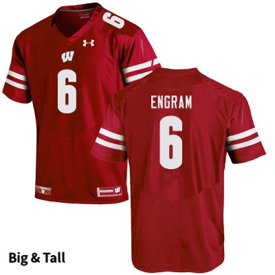 Men's Wisconsin Badgers NCAA #6 Dean Engram Red Authentic Under Armour Big & Tall Stitched College Football Jersey KR31T10VX
